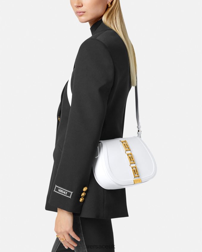 Women Versace Greca Goddess Large Shoulder Bag 6D2D06255 White Bags
