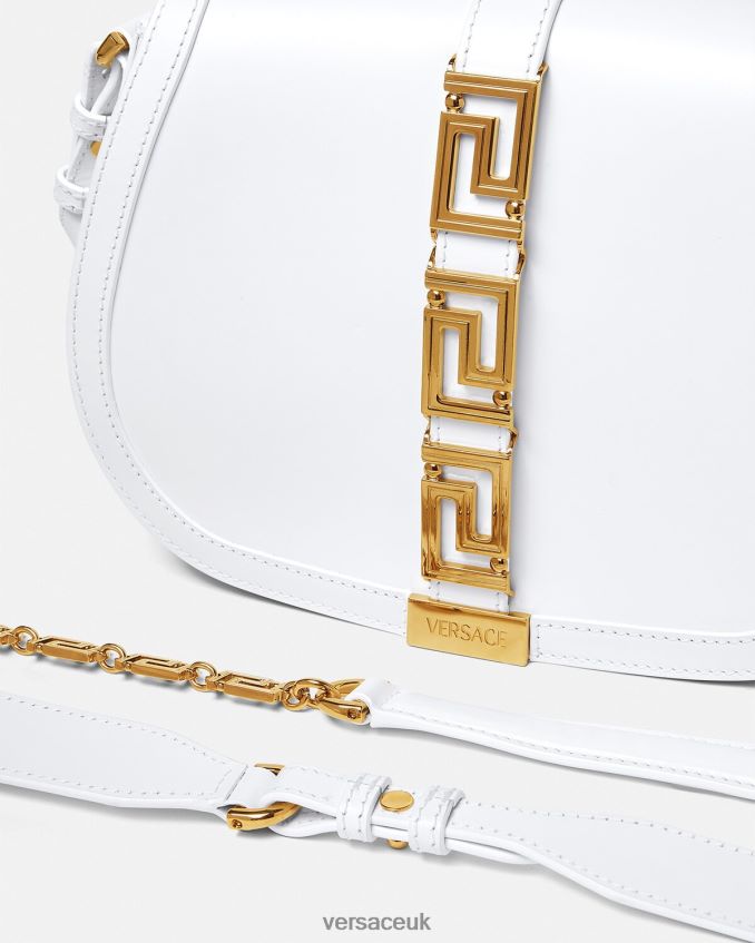 Women Versace Greca Goddess Large Shoulder Bag 6D2D06255 White Bags