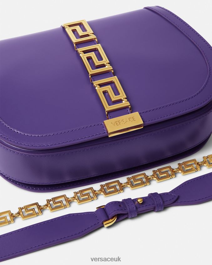 Women Versace Greca Goddess Large Shoulder Bag 6D2D06271 Violet Bags