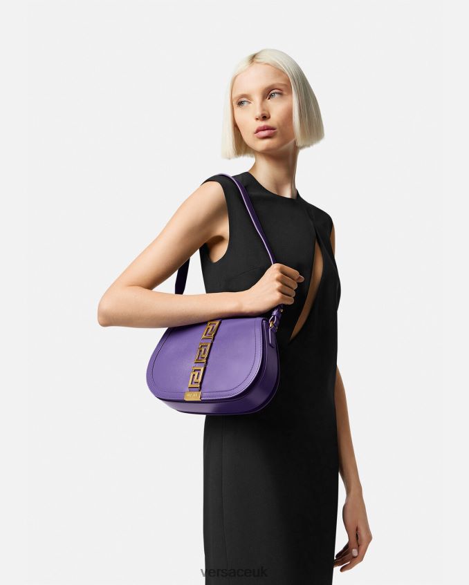 Women Versace Greca Goddess Large Shoulder Bag 6D2D06271 Violet Bags