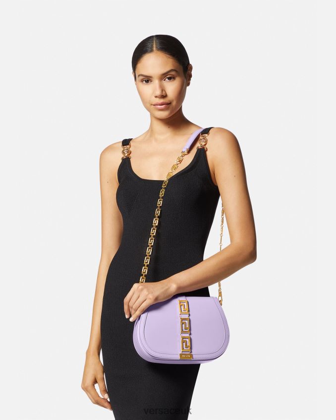 Women Versace Greca Goddess Large Shoulder Bag 6D2D06272 Lilac Bags