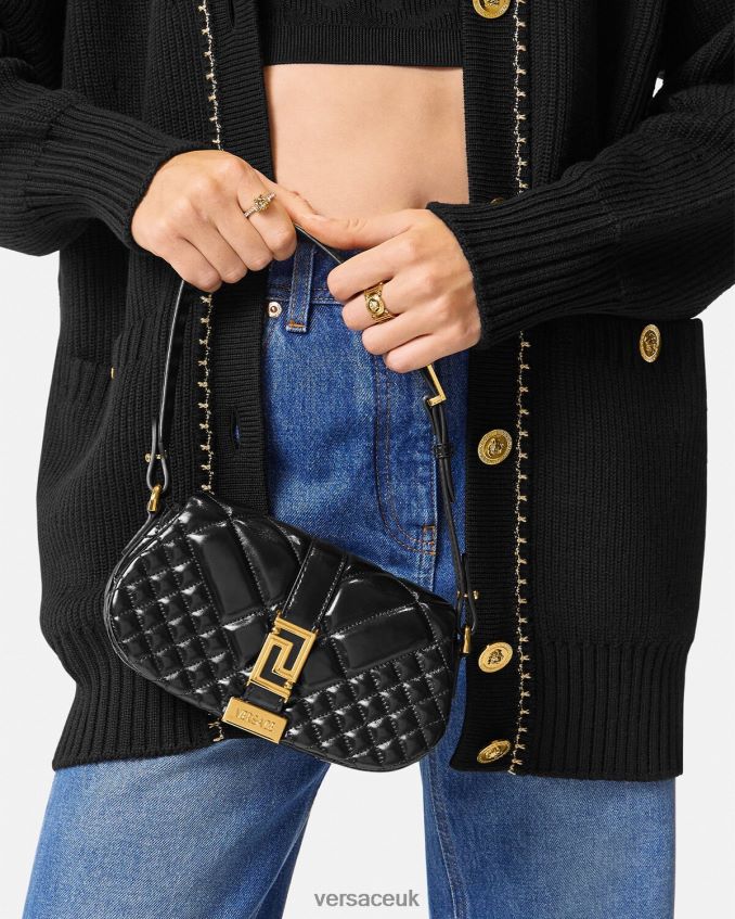 Women Versace Greca Goddess Mini Shoulder Bag 6D2D06244 Black Bags