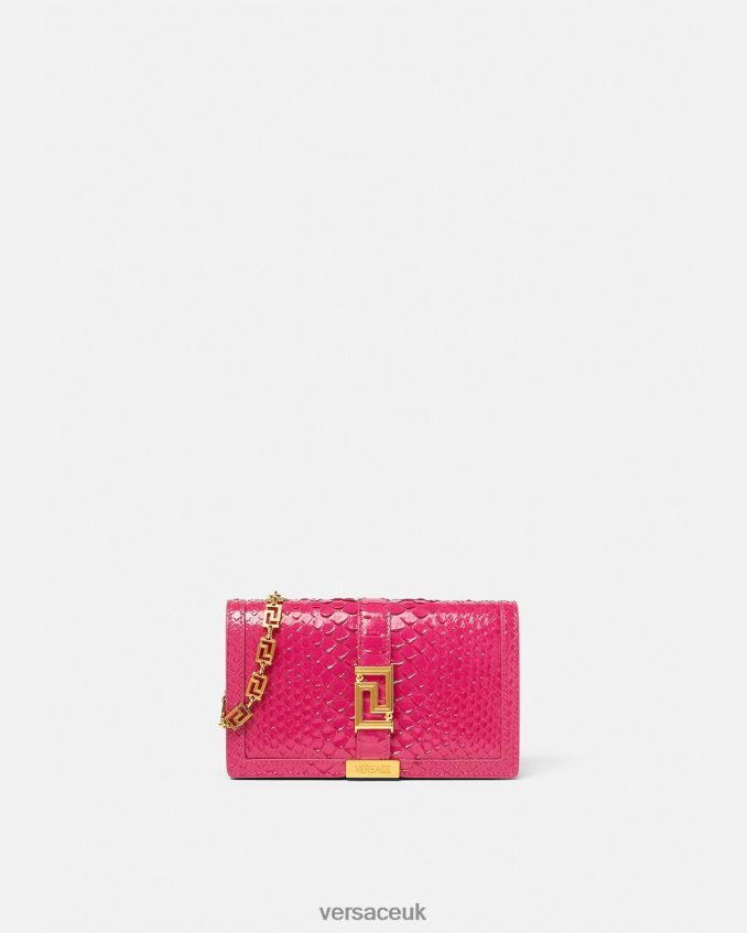 Women Versace Greca Goddess Python Mini Bag 6D2D06258 Pink Bags