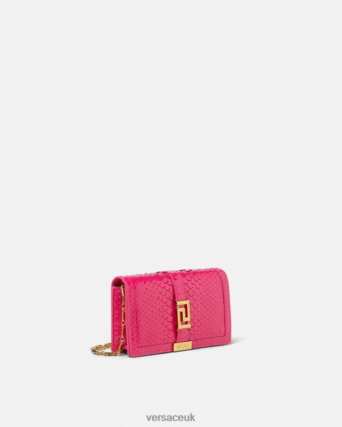 Women Versace Greca Goddess Python Mini Bag 6D2D06258 Pink Bags