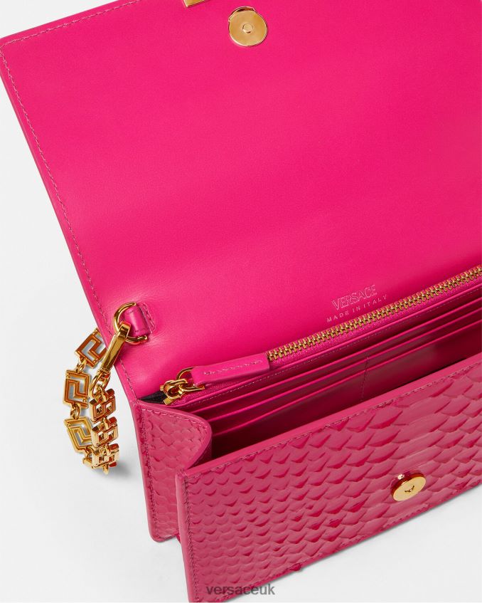 Women Versace Greca Goddess Python Mini Bag 6D2D06258 Pink Bags