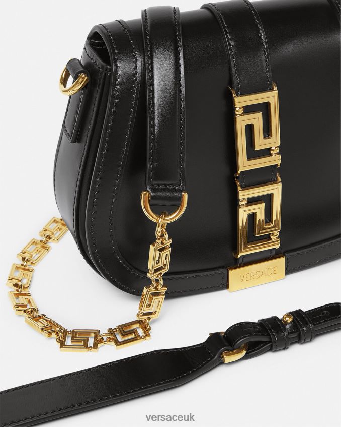 Women Versace Greca Goddess Small Shoulder Bag 6D2D06260 Black Bags