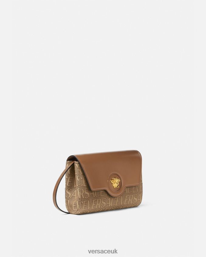 Women Versace Allover La Medusa Crossbody Bag 6D2D06327 Brown Bags