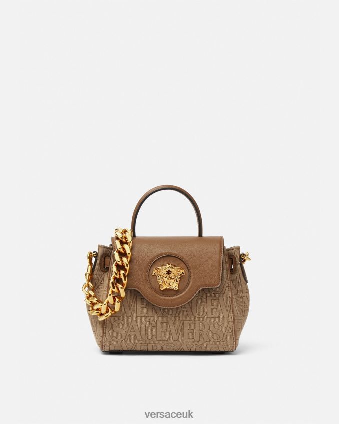 Women Versace Allover La Medusa Small Handbag 6D2D06325 Brown Bags