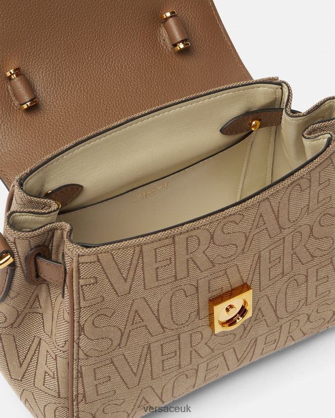Women Versace Allover La Medusa Small Handbag 6D2D06325 Brown Bags