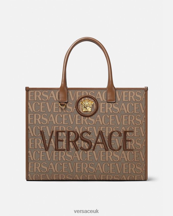 Women Versace Allover Large Tote Bag 6D2D06321 Brown Bags