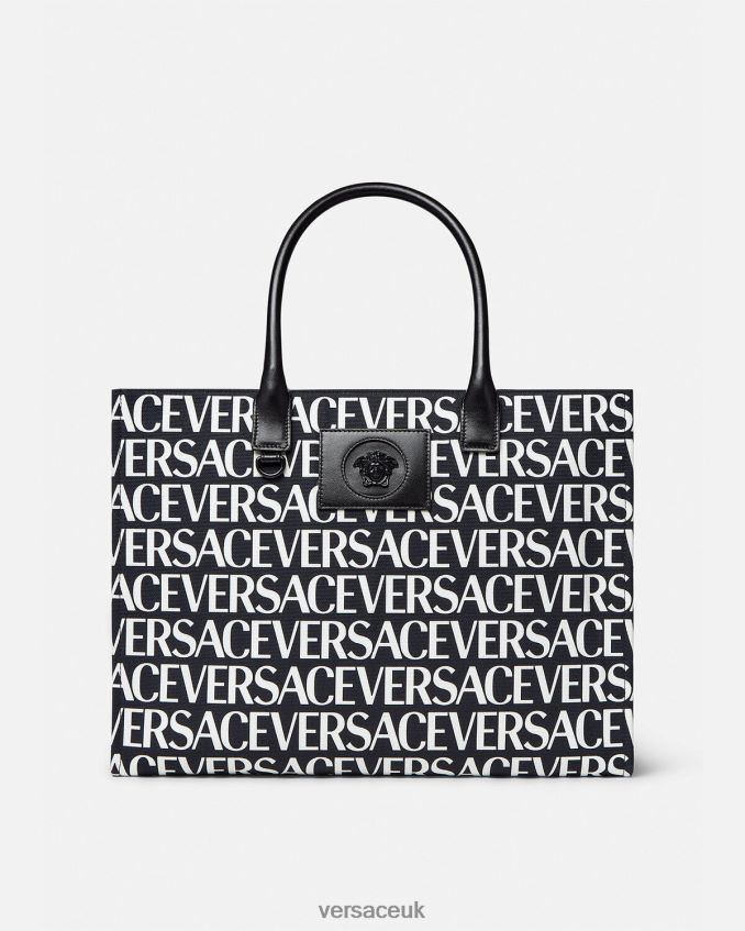 Women Versace Allover Large Tote Bag 6D2D06322 Black Bags