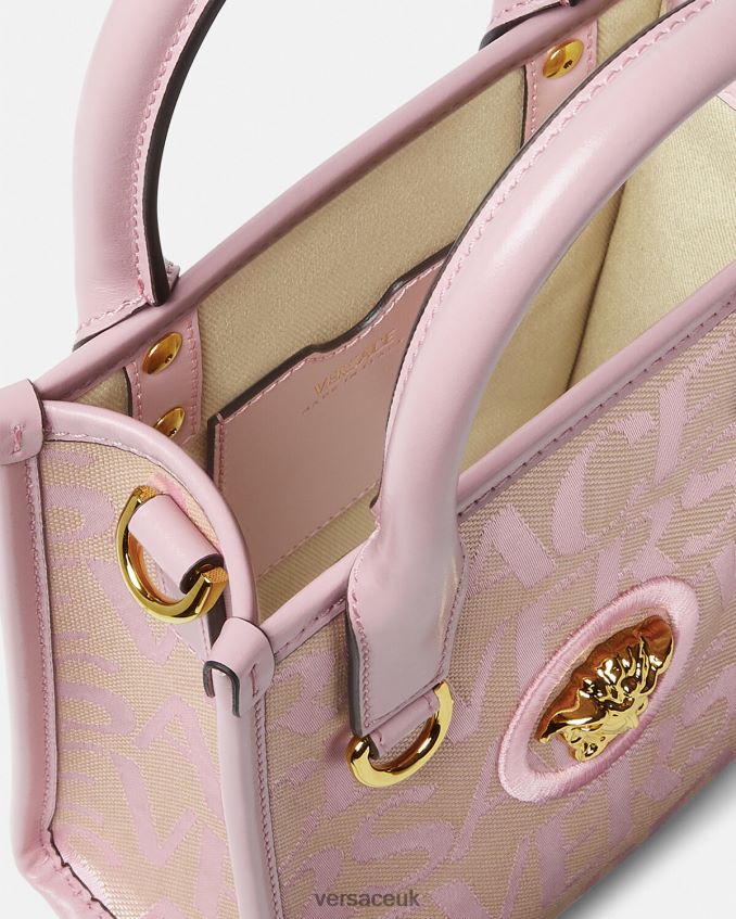 Women Versace Allover Mini Tote Bag 6D2D06319 Pink & Print Bags