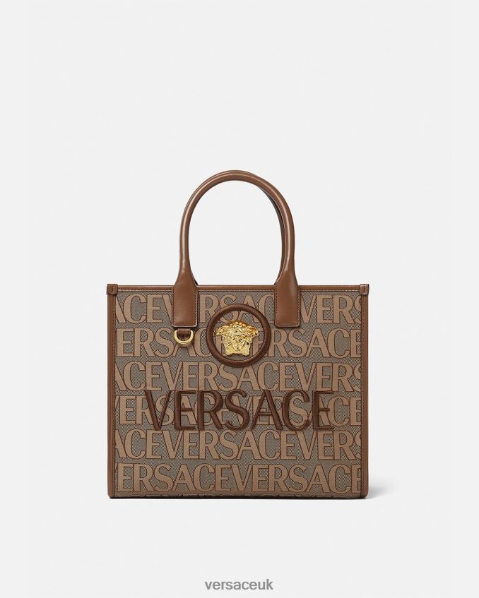 Women Versace Allover Small Tote Bag 6D2D06316 Brown Bags