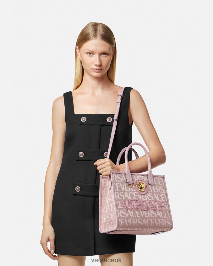Women Versace Allover Small Tote Bag 6D2D06317 Pink & Print Bags