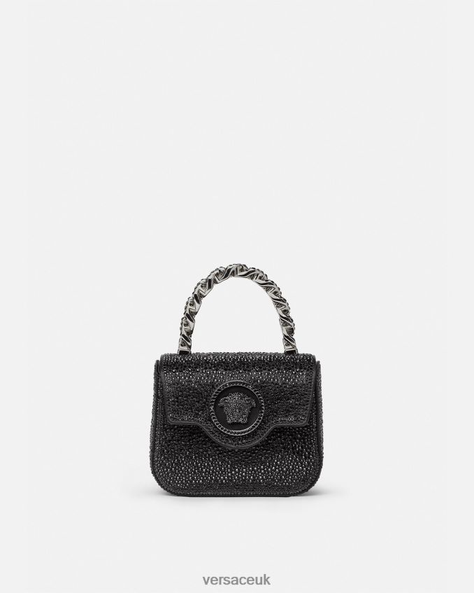 Women Versace Crystal La Medusa Mini Bag 6D2D06313 Black Bags