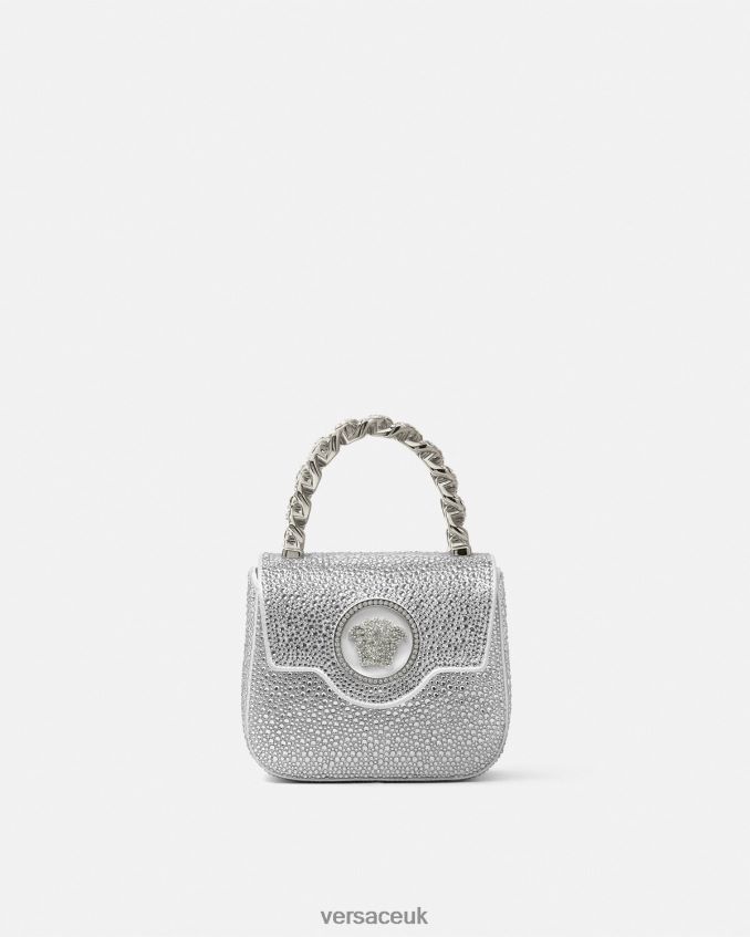Women Versace Crystal La Medusa Mini Bag 6D2D06314 White Bags