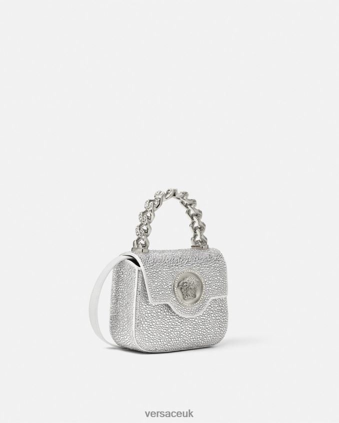 Women Versace Crystal La Medusa Mini Bag 6D2D06314 White Bags