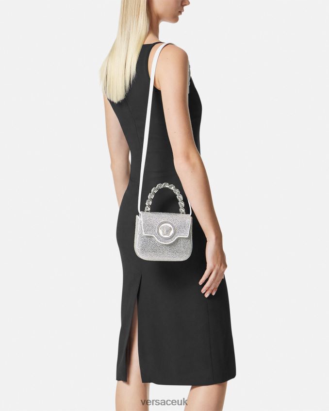 Women Versace Crystal La Medusa Mini Bag 6D2D06314 White Bags