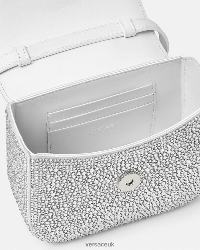 Women Versace Crystal La Medusa Mini Bag 6D2D06314 White Bags
