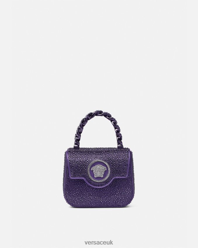 Women Versace Crystal La Medusa Mini Bag 6D2D06360 Violet Bags