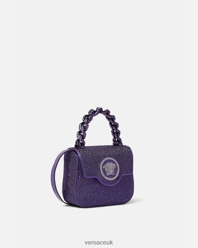 Women Versace Crystal La Medusa Mini Bag 6D2D06360 Violet Bags