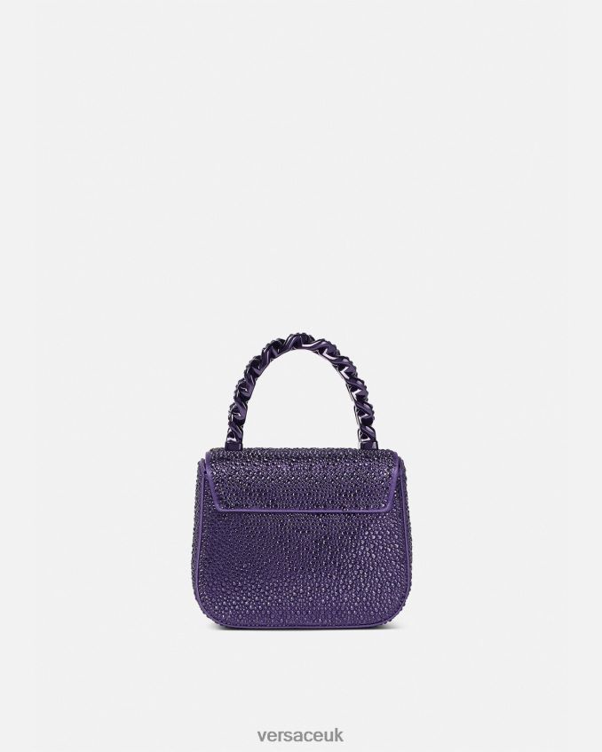 Women Versace Crystal La Medusa Mini Bag 6D2D06360 Violet Bags