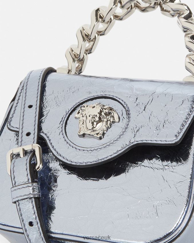 Women Versace La Medusa Metallic Mini Bag 6D2D06302 Light Blue Bags