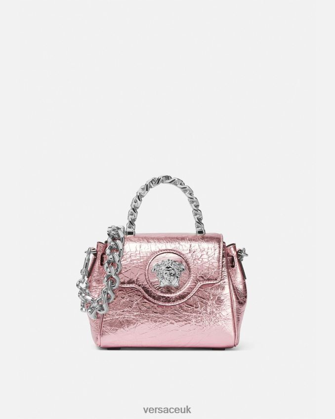 Women Versace La Medusa Metallic Small Handbag 6D2D06303 Pink Bags