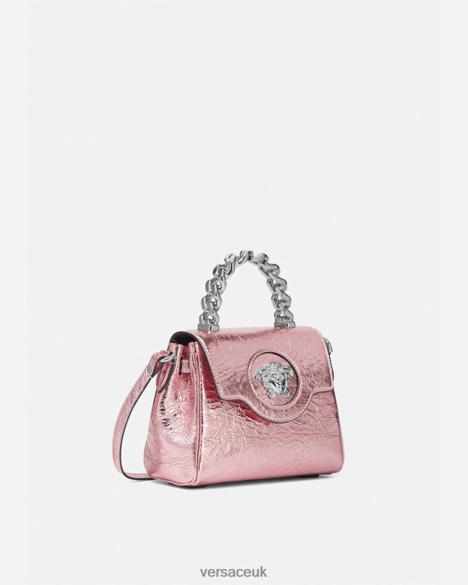 Women Versace La Medusa Metallic Small Handbag 6D2D06303 Pink Bags