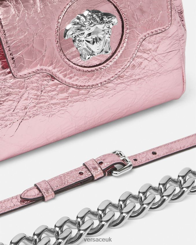 Women Versace La Medusa Metallic Small Handbag 6D2D06303 Pink Bags