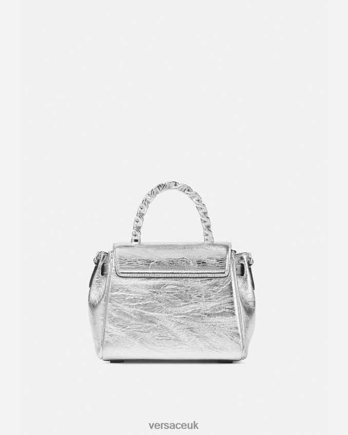 Women Versace La Medusa Metallic Small Handbag 6D2D06305 Gray Bags