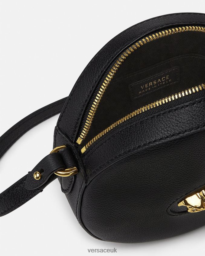 Women Versace La Medusa Round Camera Bag 6D2D06354 Black Bags