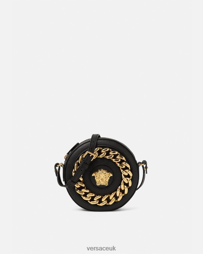 Women Versace La Medusa Round Camera Bag 6D2D06355 Black Bags