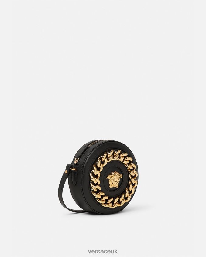 Women Versace La Medusa Round Camera Bag 6D2D06355 Black Bags