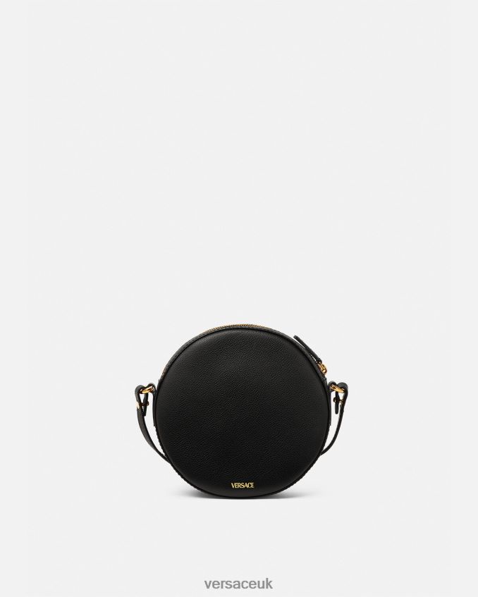 Women Versace La Medusa Round Camera Bag 6D2D06355 Black Bags