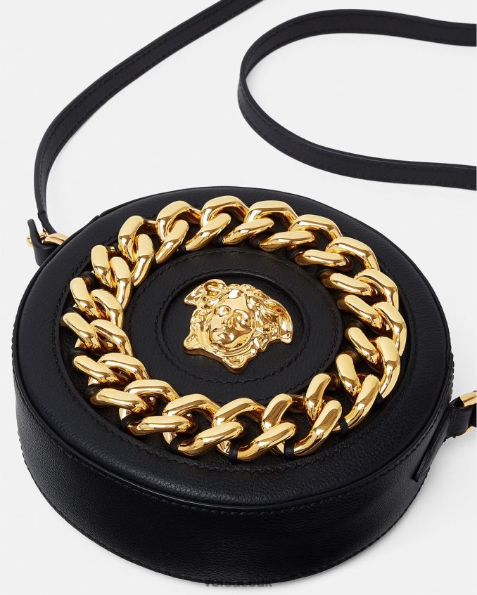 Women Versace La Medusa Round Camera Bag 6D2D06355 Black Bags