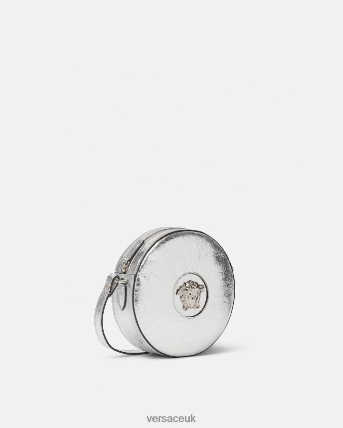 Women Versace La Medusa Round Crossbody Bag 6D2D06338 Gray Bags