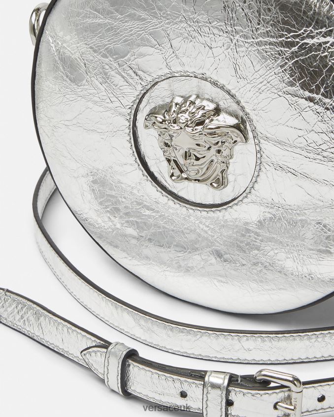 Women Versace La Medusa Round Crossbody Bag 6D2D06338 Gray Bags