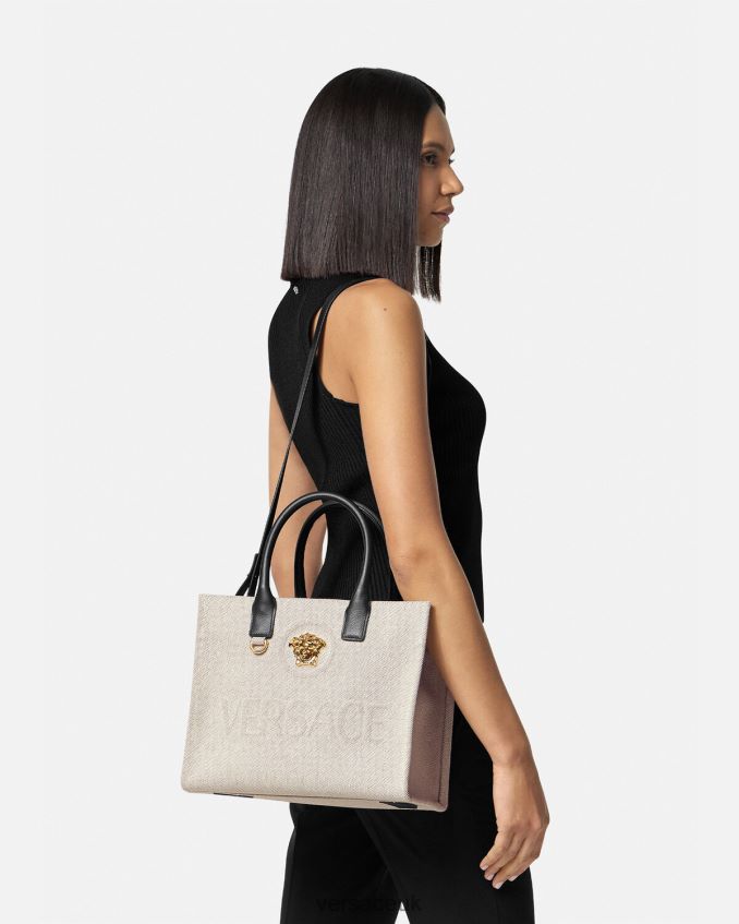 Women Versace La Medusa Small Tote Bag 6D2D06330 Beige Bags