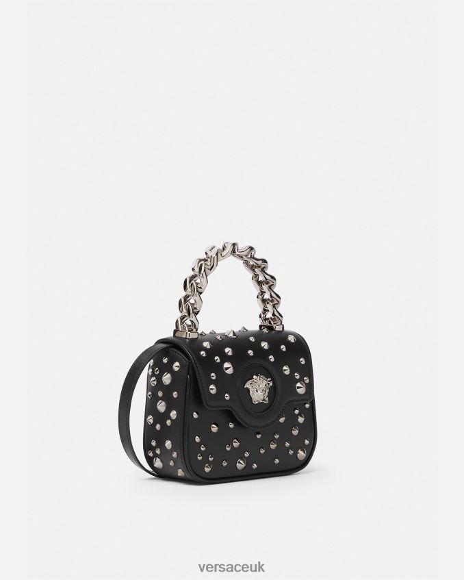 Women Versace La Medusa Spiked Mini Bag 6D2D06352 Black Bags