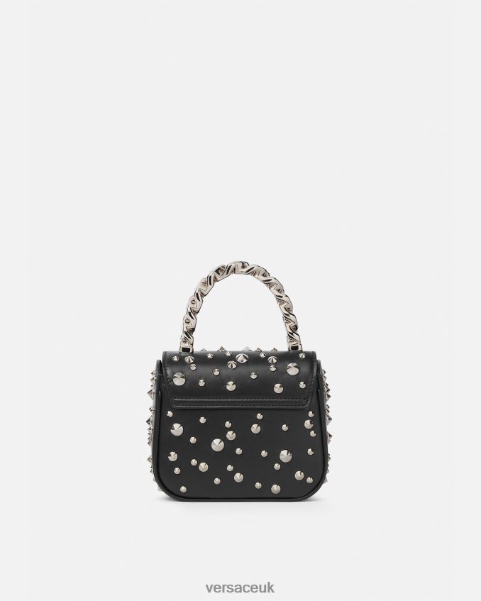 Women Versace La Medusa Spiked Mini Bag 6D2D06352 Black Bags