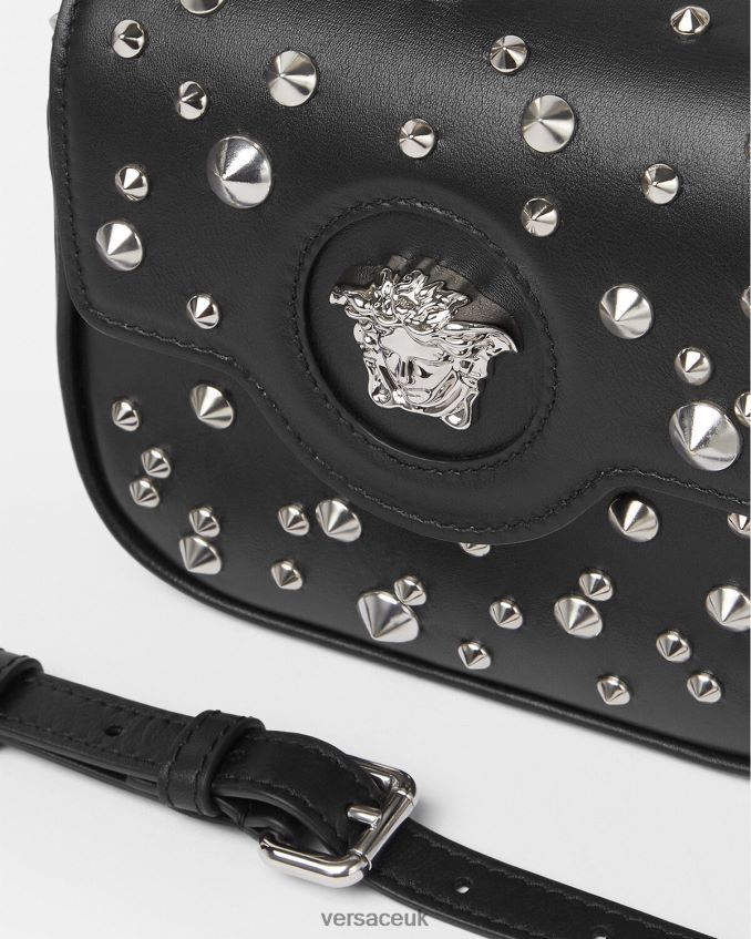 Women Versace La Medusa Spiked Mini Bag 6D2D06352 Black Bags