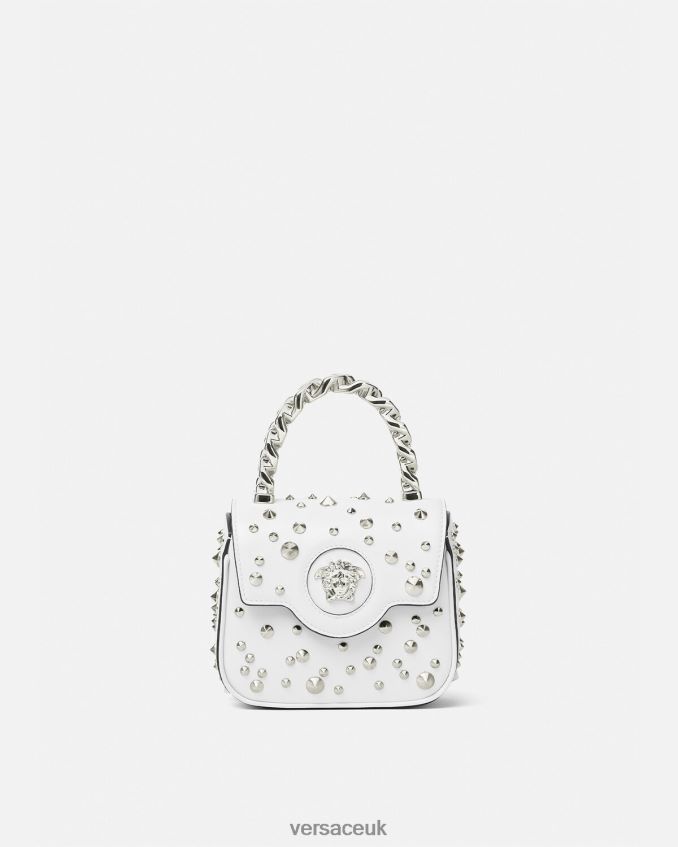 Women Versace La Medusa Spiked Mini Bag 6D2D06353 White Bags