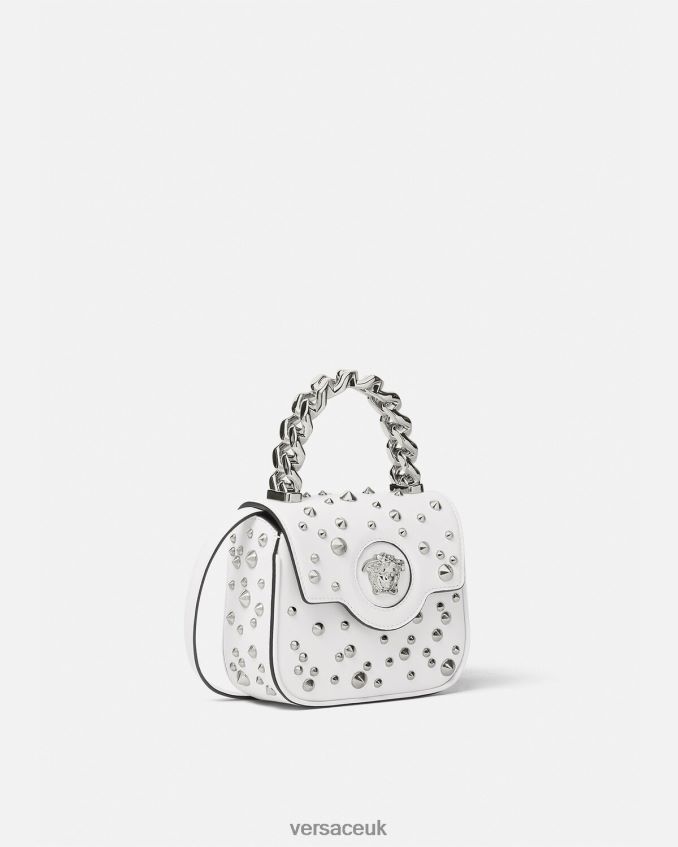 Women Versace La Medusa Spiked Mini Bag 6D2D06353 White Bags