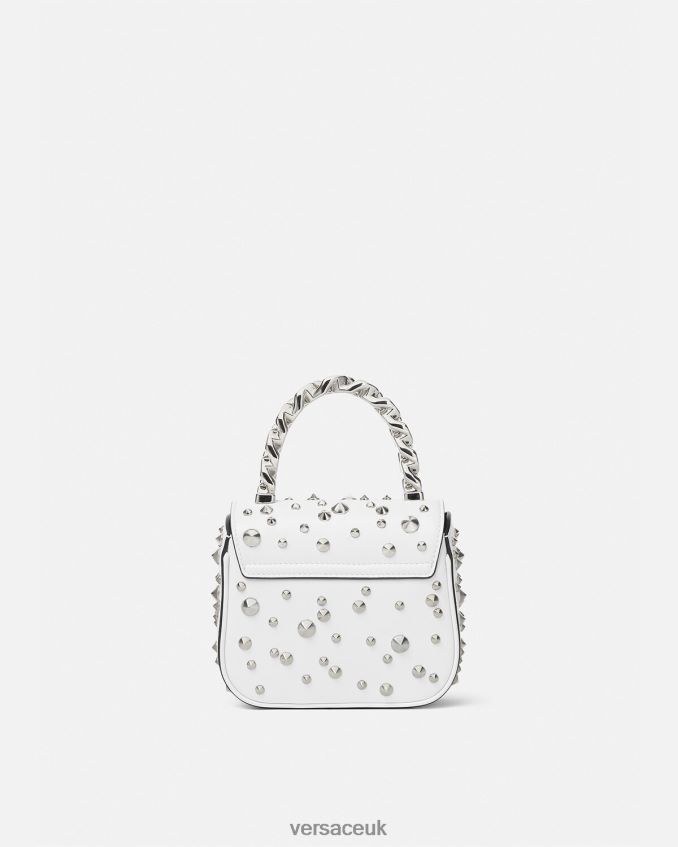 Women Versace La Medusa Spiked Mini Bag 6D2D06353 White Bags