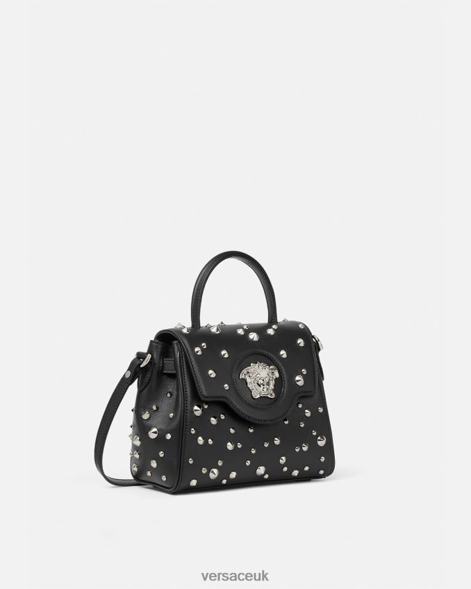 Women Versace La Medusa Spiked Small Handbag 6D2D06350 Black Bags