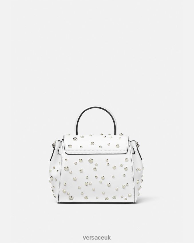 Women Versace La Medusa Spiked Small Handbag 6D2D06351 White Bags