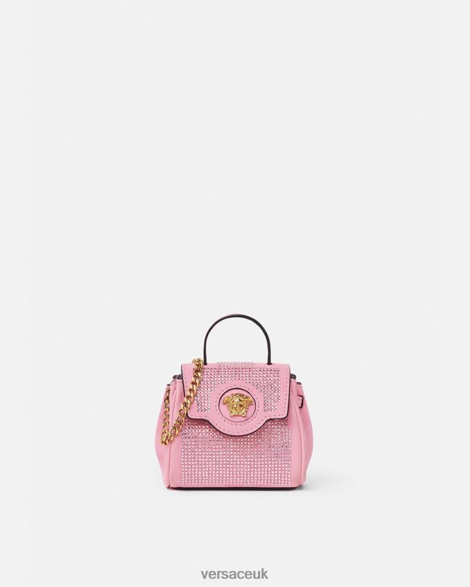 Women Versace La Medusa Studded Micro Bag 6D2D06328 Pink Bags