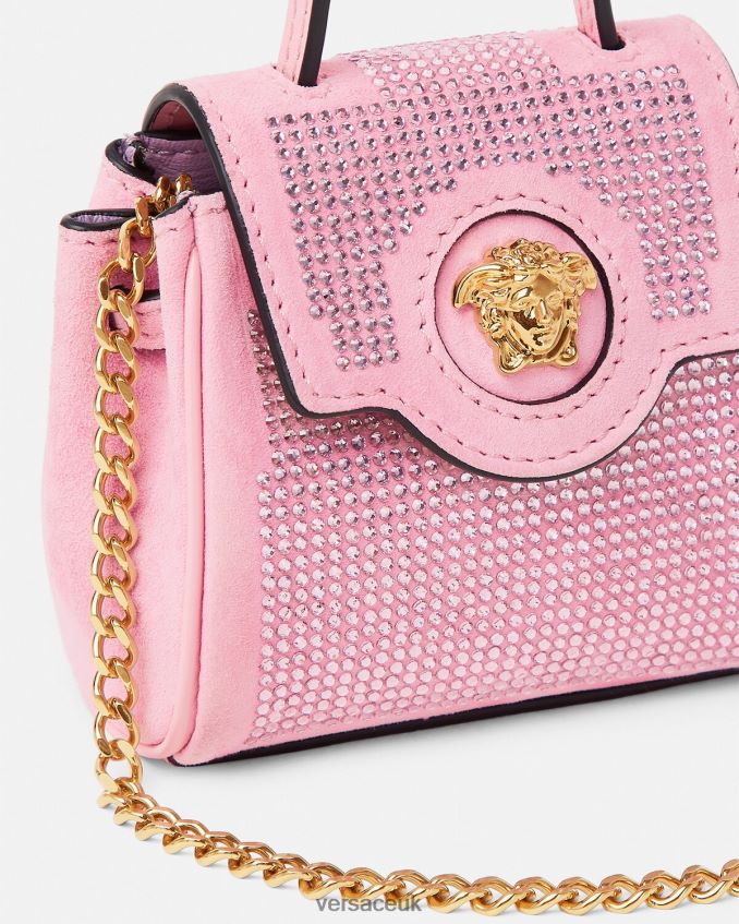 Women Versace La Medusa Studded Micro Bag 6D2D06328 Pink Bags