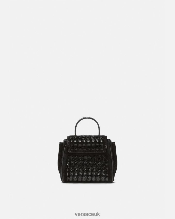 Women Versace La Medusa Studded Micro Bag 6D2D06329 Black Bags